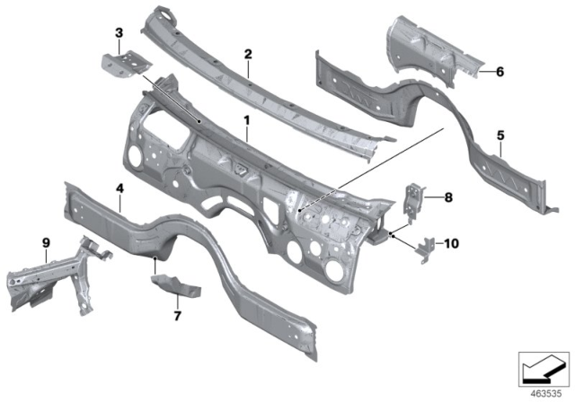 2016 BMW 750i Splash Wall Parts Diagram