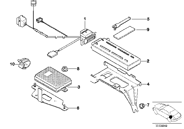 1999 BMW 528i Single Parts, SA 632, Trunk Diagram