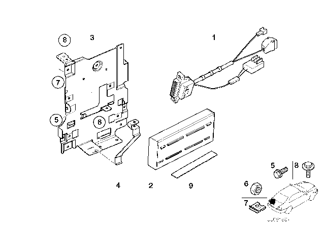 2000 BMW X5 Single Parts, SA 629, Trunk Diagram