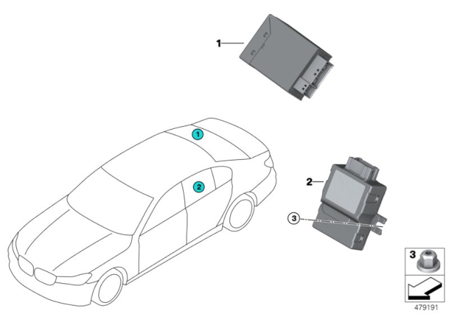 2020 BMW 530e xDrive Control Unit For Fuel Pump Diagram