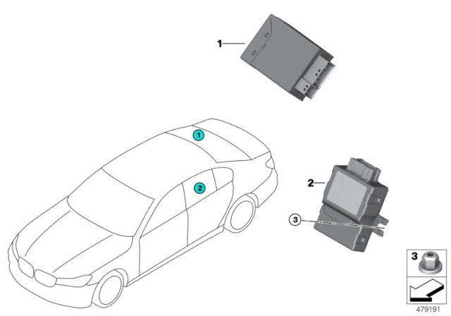 2018 BMW 740e xDrive Control Unit For Fuel Pump Diagram