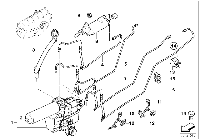 2003 BMW M3 Hose Line, Shifting Path 2 Diagram for 21532282396