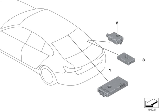 2020 BMW M340i Individual Parts Aerial Diversity Amplifier Diagram