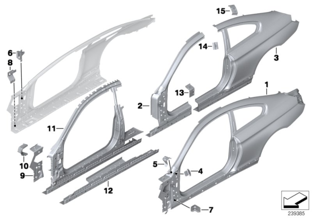 2018 BMW 650i Side Frame Diagram