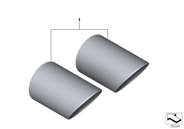 2010 BMW X5 Tailpipe Trim Diagram 1