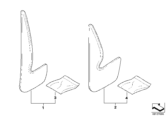 2000 BMW 750iL Mud Flaps Diagram