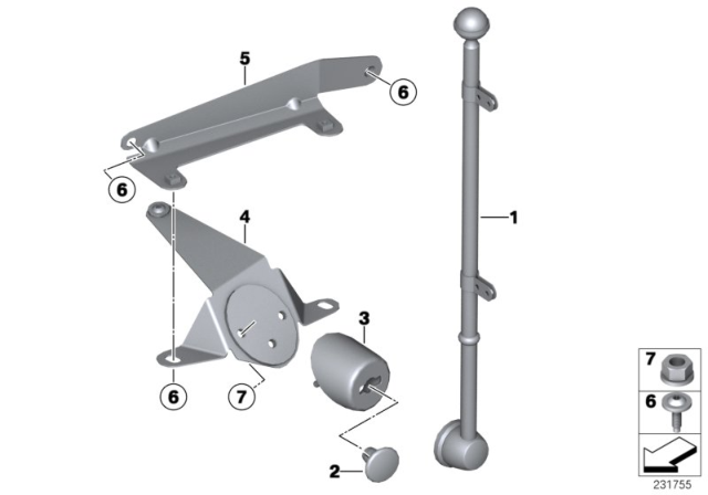 2014 BMW M5 Flag Holder Diagram