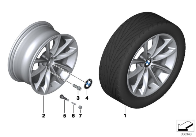 2015 BMW Z4 BMW LA Wheel, V-Spoke Diagram 3