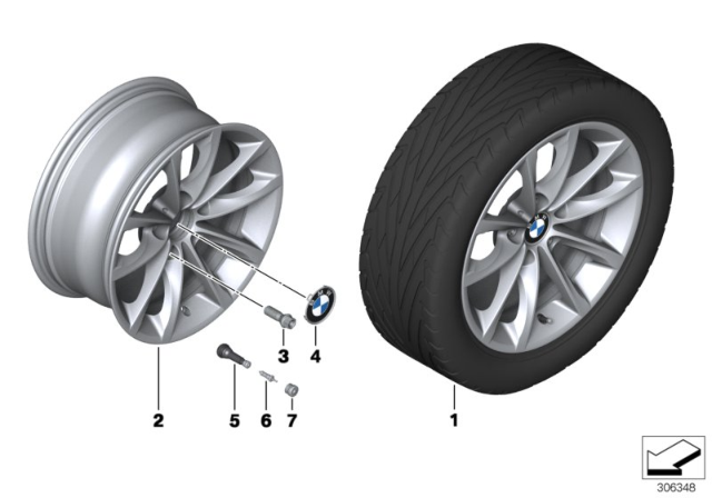 2015 BMW Z4 Light Alloy Rim Diagram for 36116855528