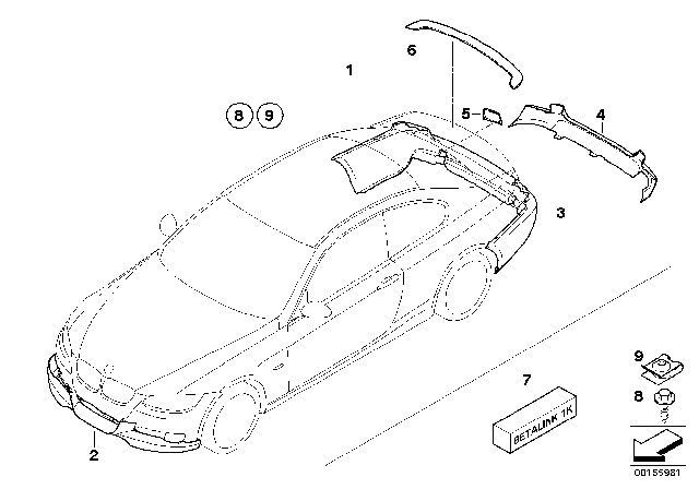 2007 BMW 335i Aerodynamic Package Diagram