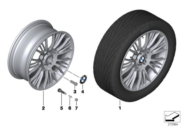 2015 BMW 228i BMW LA Wheel, Radial Spoke Diagram 1