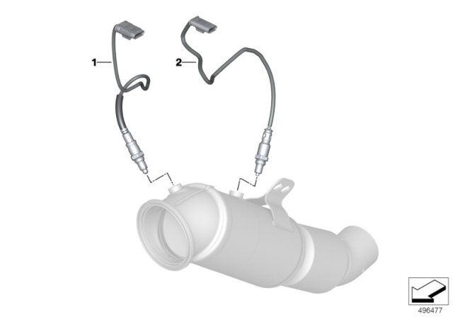 2020 BMW M340i Lambda Probe Fixings Diagram 2