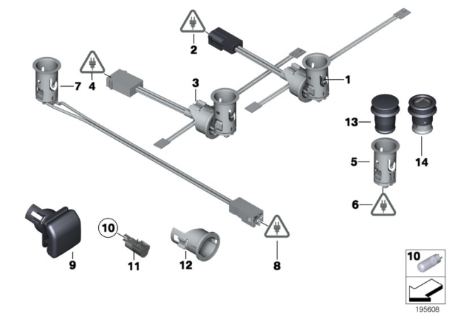 2009 BMW X3 Socket, Lighter, With Led Diagram for 61349175932