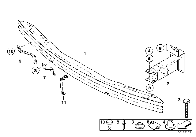 2005 BMW X3 Support, Front Diagram