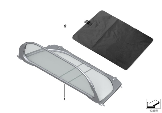 2015 BMW M235i Wind Deflector Diagram