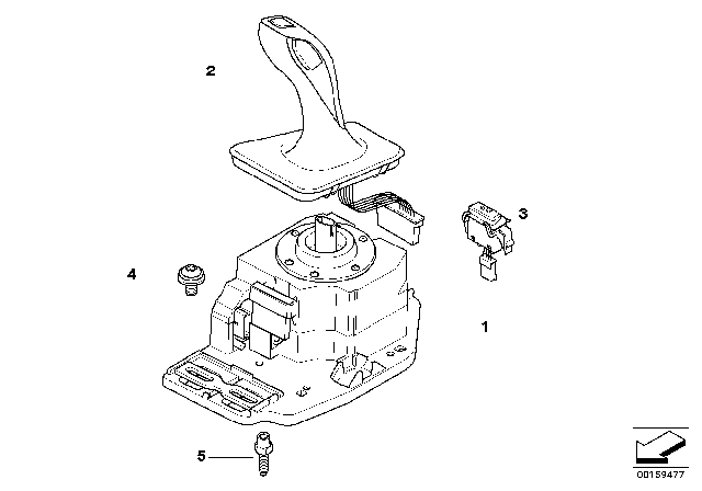 2009 BMW 535i xDrive Gear Selector Switch Diagram 2