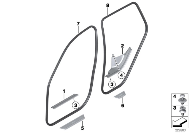 2016 BMW X3 Mucket / Trim, Entrance Diagram