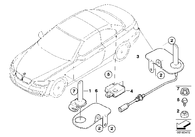 2013 BMW M3 Single Parts, Telephone Aerial Diagram