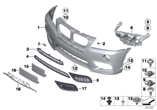 2012 BMW X3 M Trim Panel, Front Diagram 1