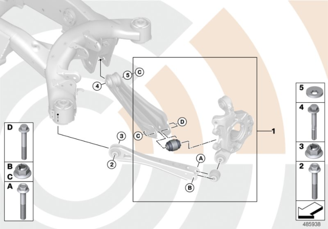 2016 BMW X4 Repair Kit, Ball Joint Diagram