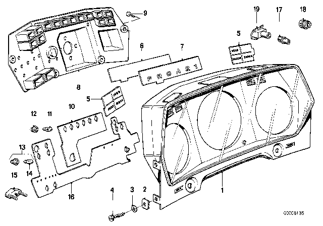 1977 BMW 630CSi Instruments Combination - Single Components Diagram