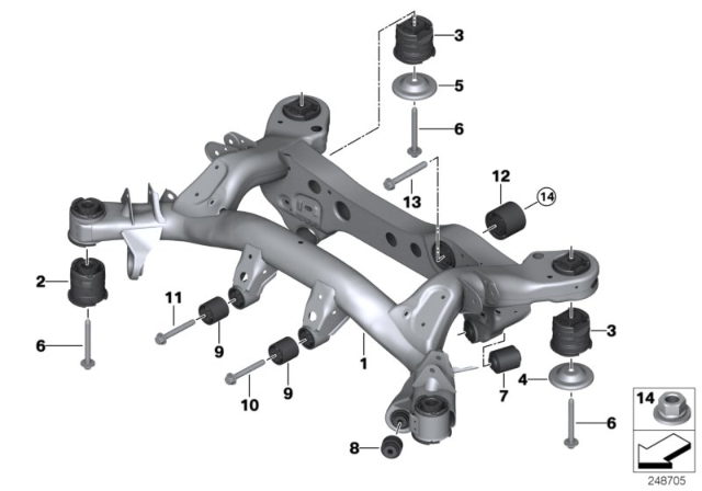 2013 BMW M3 Rear Axle Carrier Diagram