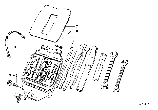 1976 BMW 530i Tool Box Small Diagram