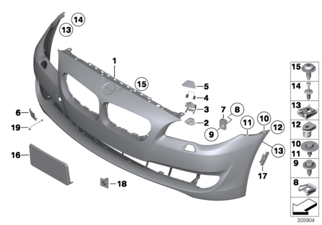 2011 BMW 535i xDrive Trim Panel, Front Diagram