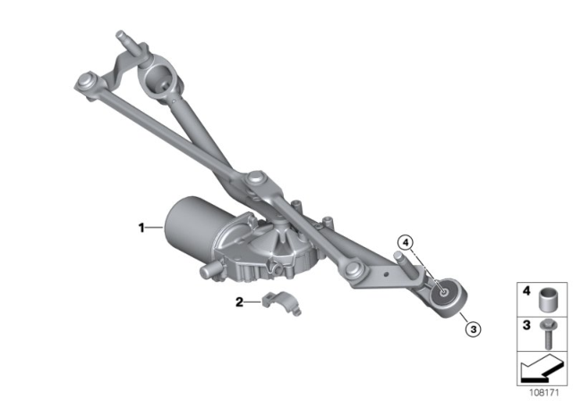 2012 BMW Z4 Single Wiper Parts Diagram