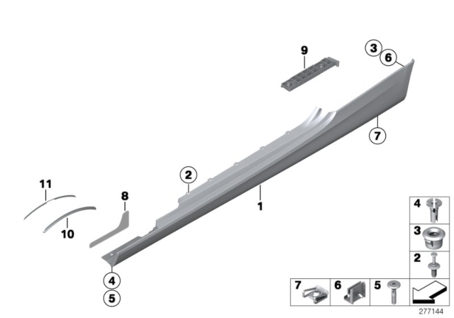 2008 BMW 328i Cover Door Sill / Wheel Arch Diagram