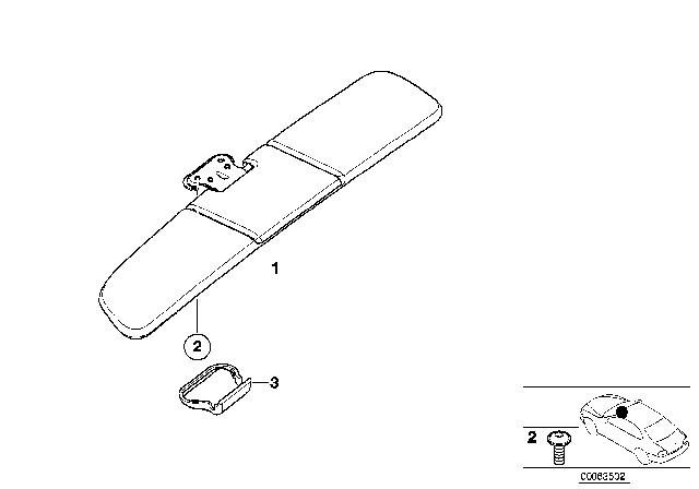 2001 BMW Z8 Sun Visor, Right Diagram for 51168236130