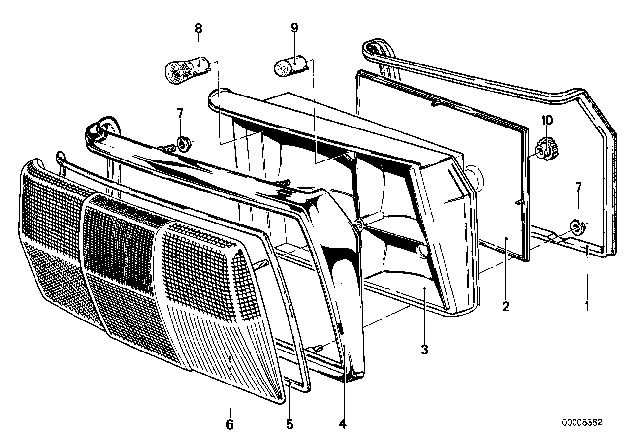 1976 BMW 530i Lens Left Diagram for 63211354453