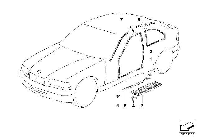 1999 BMW 318ti Mucket / Trim, Entrance Diagram