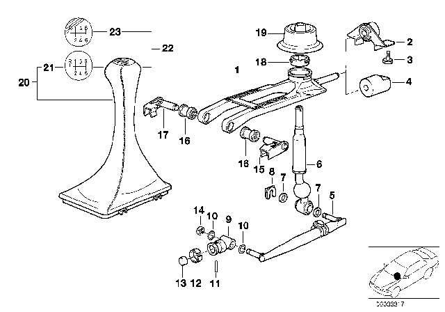 1992 BMW 850i Shift Lever Diagram for 25111222067