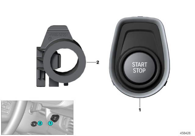 2018 BMW 330e Switch, Start / Stop, And Emergency Start Coil Diagram