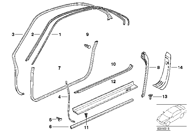 1996 BMW 850Ci Covering Front Right Diagram for 51472252694