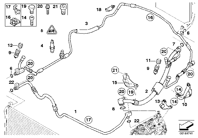 2010 BMW 135i Pressure Hose,Condenser,Evaporator Diagram for 64509209728