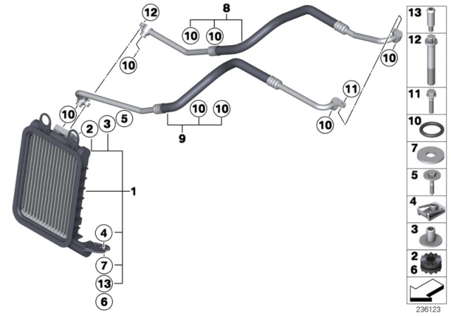 2014 BMW X3 Engine Oil Cooler / Oil Cooler Line Diagram