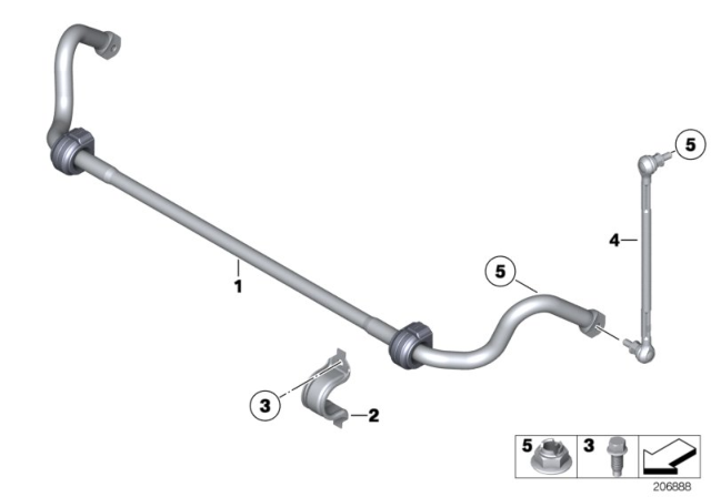 2015 BMW X1 Stabilizer, Front Diagram