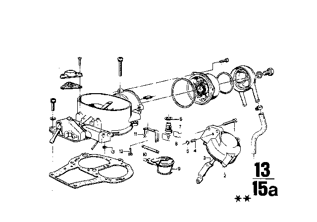 1972 BMW 2002 Vacumm Box Diagram for 13111261745