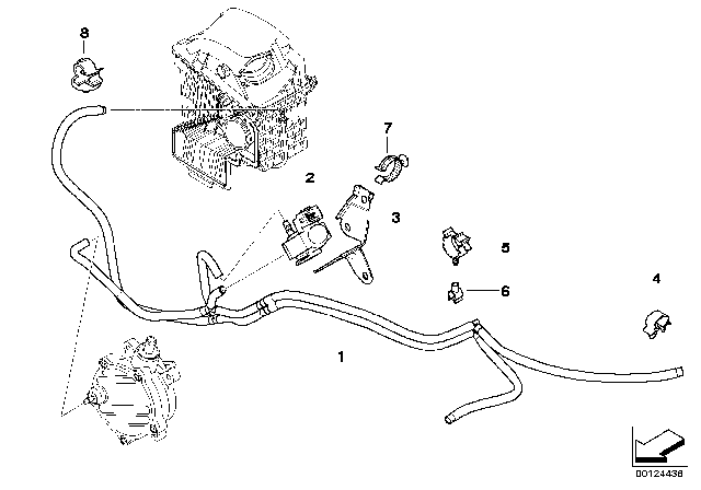 2003 BMW 760Li Hose Clamp Diagram for 12122306327