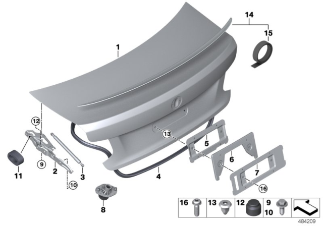 2016 BMW 228i Trunk Lid Diagram