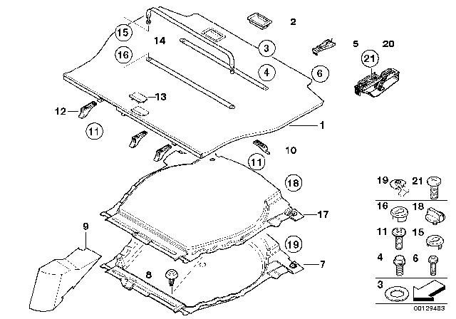 2005 BMW X5 Floor Carpet, Luggage Compartment Diagram for 51477038085