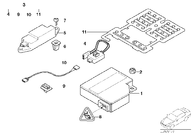 2006 BMW M3 Electric Parts, Airbag Diagram