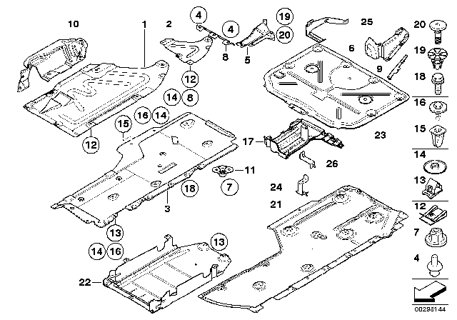 2007 BMW 328xi Underfloor Coating Diagram