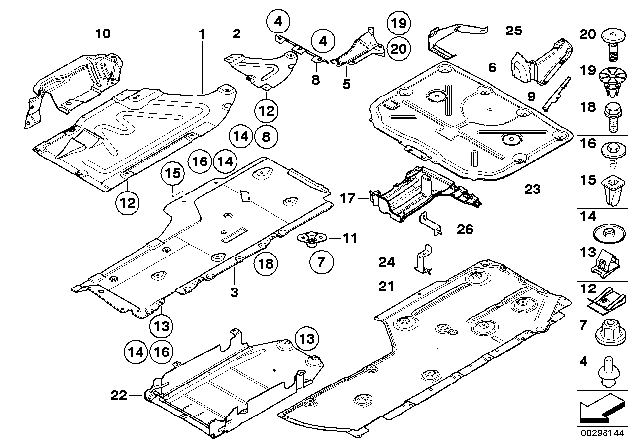 2010 BMW 328i xDrive Underfloor Coating Diagram