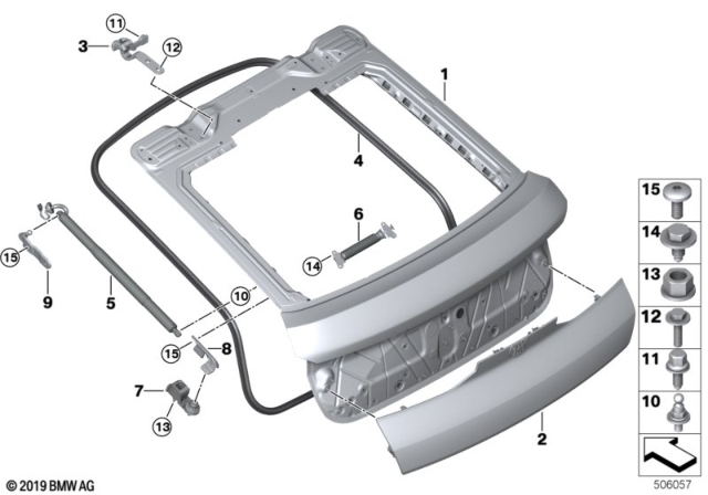 2020 BMW X6 WEDGE, REAR HATCH, RIGHT Diagram for 51247441962