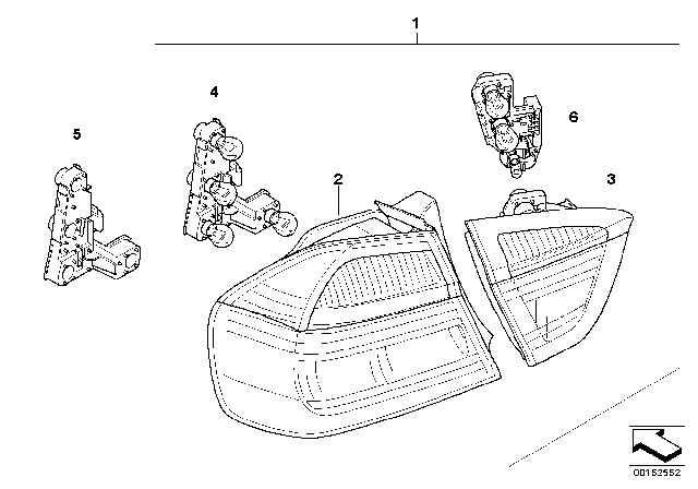 2008 BMW 328i Rear Light In Trunk Lid, Right Diagram for 63210411420