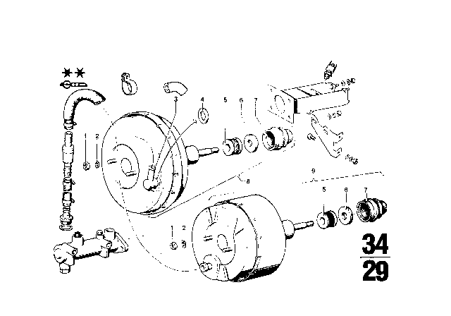 1972 BMW 2002tii Power Brake Unit Depression Diagram 2