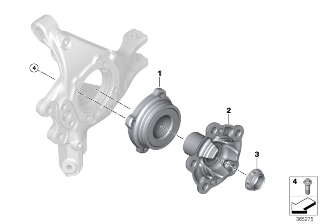 2019 BMW M4 Angular-Contact Ball Bearing Unit Diagram for 33412282675